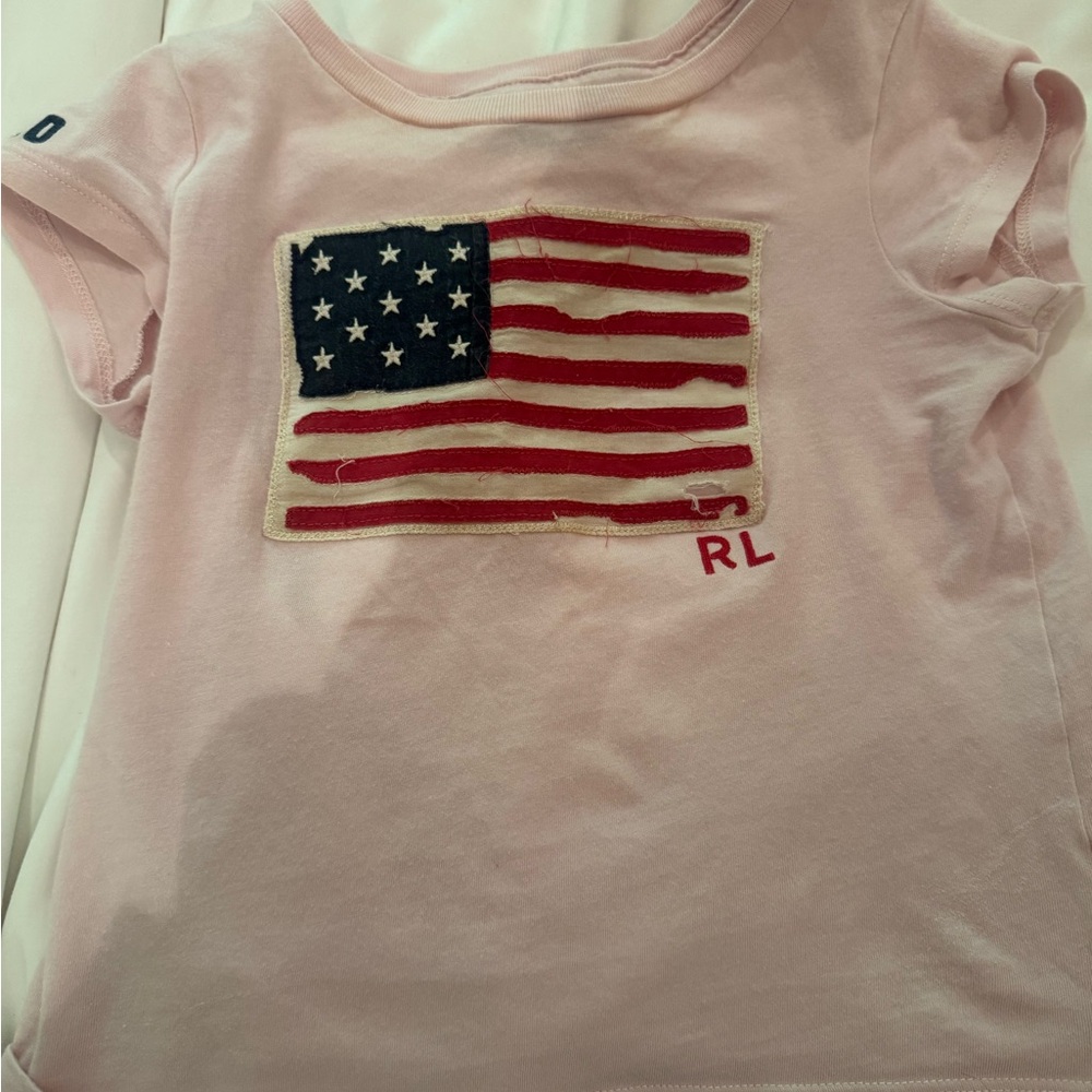 Pink Kids T-Shirt with Flag Design